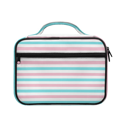 Pink And Teal Striped Pattern Print Briefcase Bible Bag