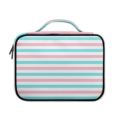 Pink And Teal Striped Pattern Print Briefcase Bible Bag