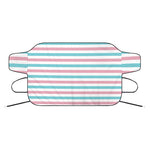 Pink And Teal Striped Pattern Print Car Windshield Snow Cover