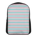 Pink And Teal Striped Pattern Print Casual Backpack