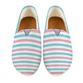 Pink And Teal Striped Pattern Print Casual Shoes