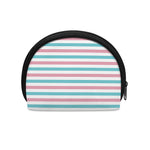 Pink And Teal Striped Pattern Print Coin Purse