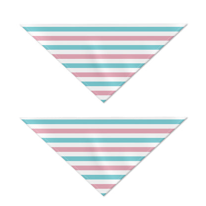 Pink And Teal Striped Pattern Print Dog Bandana
