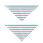 Pink And Teal Striped Pattern Print Dog Bandana