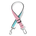 Pink And Teal Striped Pattern Print Dog Seat Belt