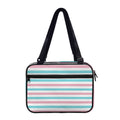 Pink And Teal Striped Pattern Print Double Strap Bible Bag