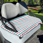 Pink And Teal Striped Pattern Print Golf Cart Seat Cover