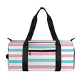 Pink And Teal Striped Pattern Print Gym Bag