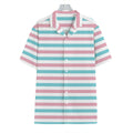 Pink And Teal Striped Pattern Print Hawaiian Shirt