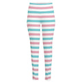 Pink And Teal Striped Pattern Print High-Waisted Pocket Leggings