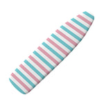 Pink And Teal Striped Pattern Print Ironing Board Cover