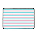 Pink And Teal Striped Pattern Print Kitchen Mat