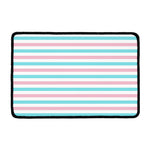 Pink And Teal Striped Pattern Print Kitchen Mat