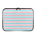Pink And Teal Striped Pattern Print Laptop Sleeve