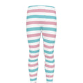 Pink And Teal Striped Pattern Print Men's Leggings