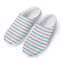 Pink And Teal Striped Pattern Print Mesh Casual Shoes