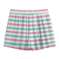 Pink And Teal Striped Pattern Print Mesh Shorts