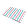 Pink And Teal Striped Pattern Print Pet Cooling Mat Cover