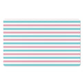 Pink And Teal Striped Pattern Print Polyester Doormat