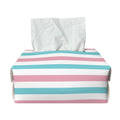 Pink And Teal Striped Pattern Print Rectangle Tissue Box Cover