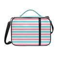 Pink And Teal Striped Pattern Print Shoulder Strap Bible Bag