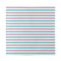Pink And Teal Striped Pattern Print Silk Bandana