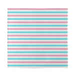 Pink And Teal Striped Pattern Print Silk Bandana