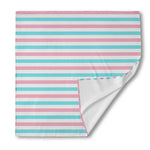 Pink And Teal Striped Pattern Print Silk Bandana