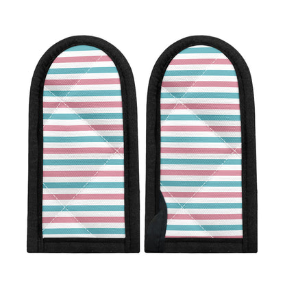 Pink And Teal Striped Pattern Print Skillet Handle Cover