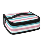 Pink And Teal Striped Pattern Print Small Lunch Bag