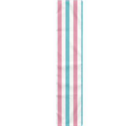 Pink And Teal Striped Pattern Print Table Runner