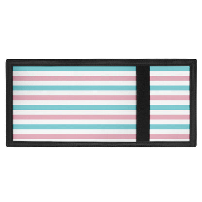 Pink And Teal Striped Pattern Print Trifold Wallet