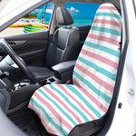 Pink And Teal Striped Pattern Print Waterproof Car Seat Cover
