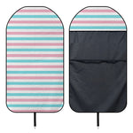 Pink And Teal Striped Pattern Print Waterproof Car Seat Cover