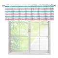 Pink And Teal Striped Pattern Print Window Valance