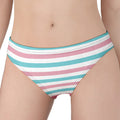 Pink And Teal Striped Pattern Print Women's Panties