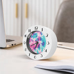 Pink And Teal Tie Dye Print Alarm Clock