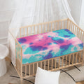 Pink And Teal Tie Dye Print Baby Crib Sheet