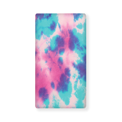 Pink And Teal Tie Dye Print Baby Crib Sheet