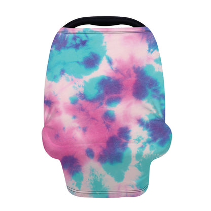 Pink And Teal Tie Dye Print Baby Seat Cover