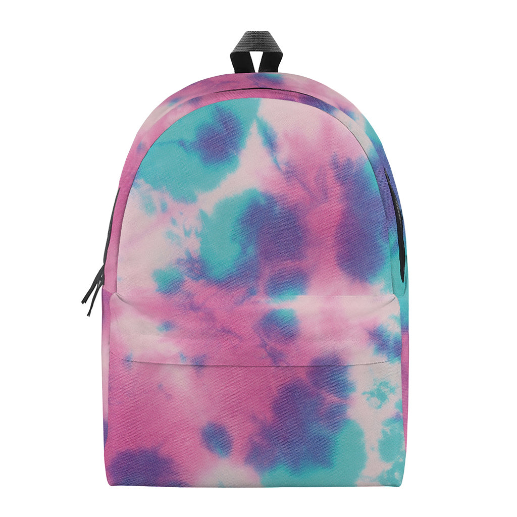 Pink And Teal Tie Dye Print Backpack