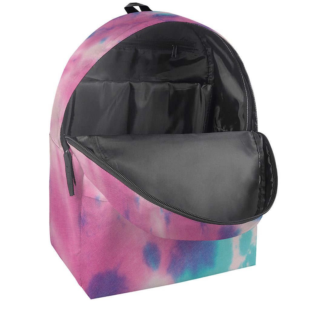 Pink And Teal Tie Dye Print Backpack