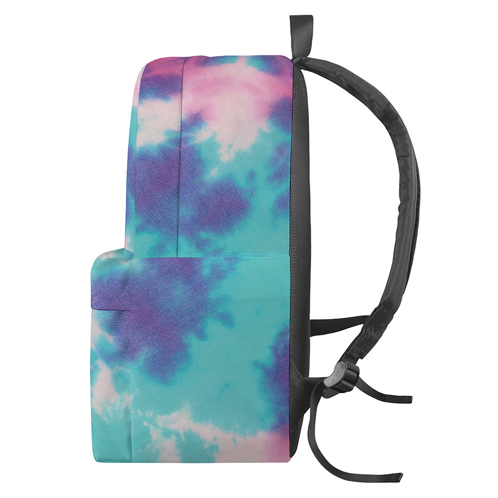 Pink And Teal Tie Dye Print Backpack