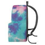 Pink And Teal Tie Dye Print Backpack