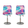 Pink And Teal Tie Dye Print Bar Stool Covers