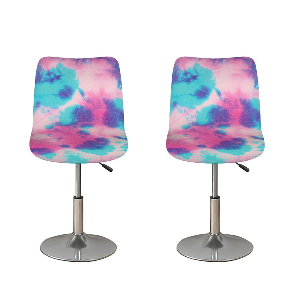 Pink And Teal Tie Dye Print Bar Stool Covers