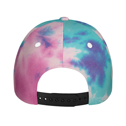 Pink And Teal Tie Dye Print Baseball Cap