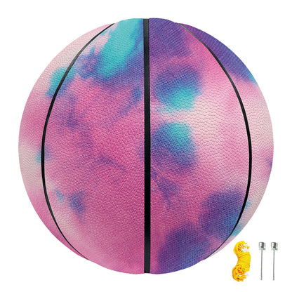 Pink And Teal Tie Dye Print Basketball