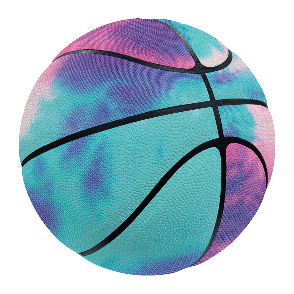 Pink And Teal Tie Dye Print Basketball