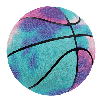 Pink And Teal Tie Dye Print Basketball